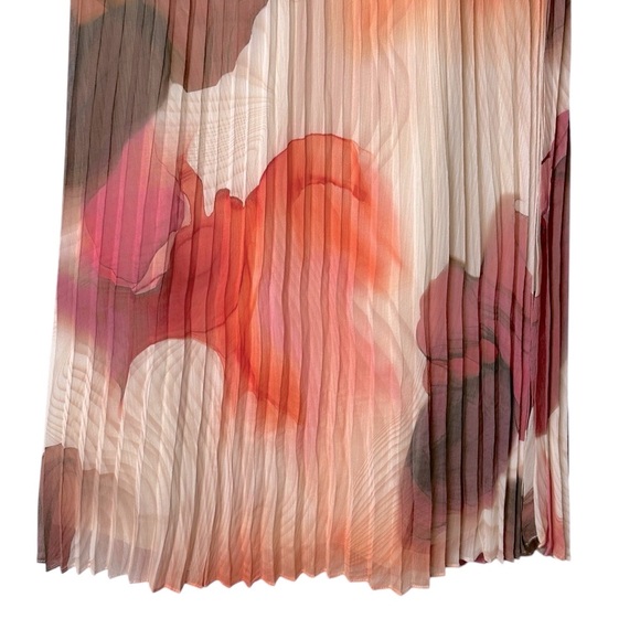 Express Super High Waisted Printed Pleated Midi Skirt #07650308 Romantic NWT XS - Picture 4 of 12